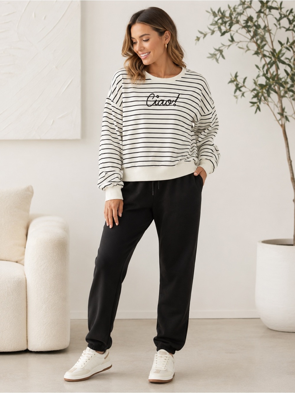 torrid White Top with Navy Stripes Belle + Isle sweatshirt 4X